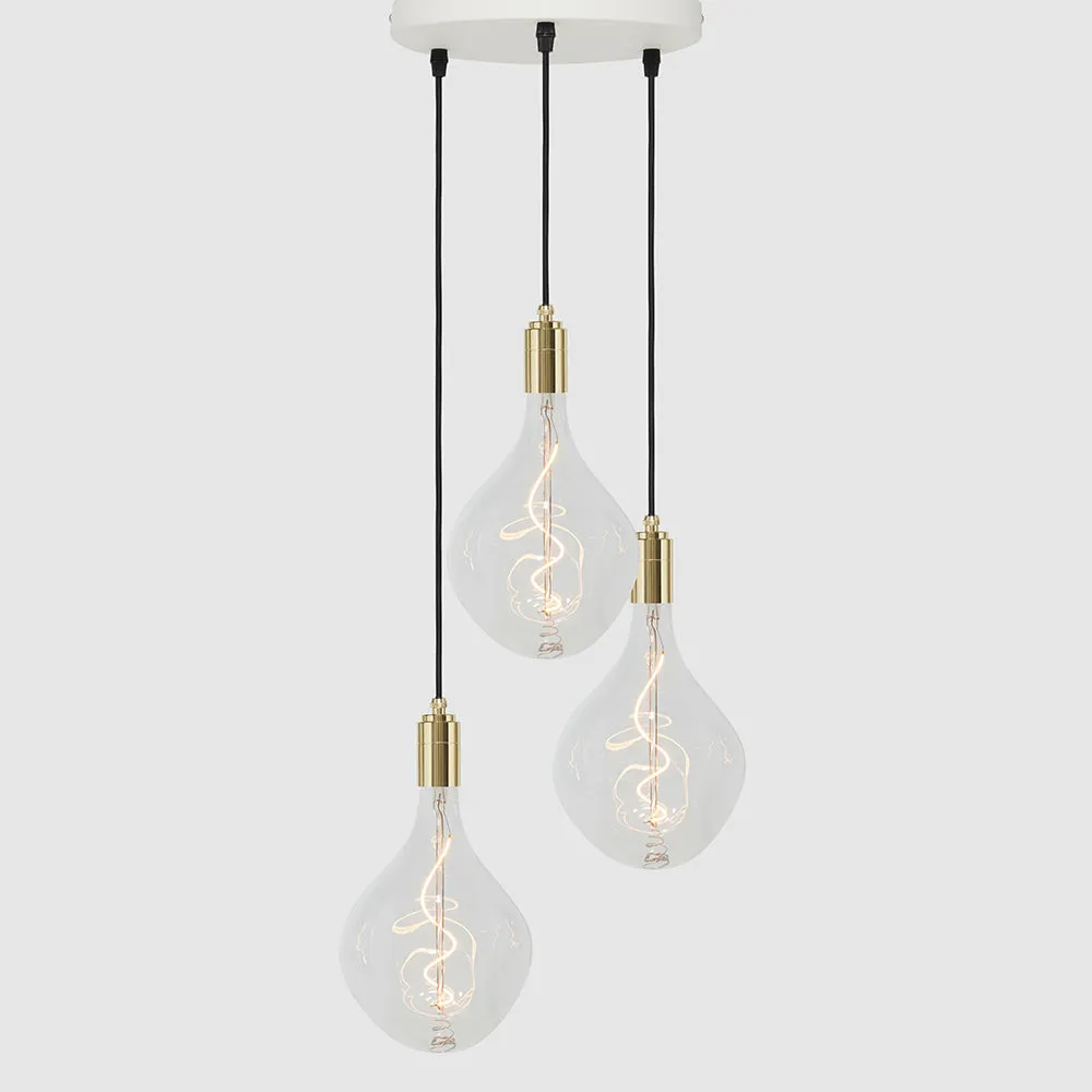 3 Drop Pendant Light   Designer 180mm Clear