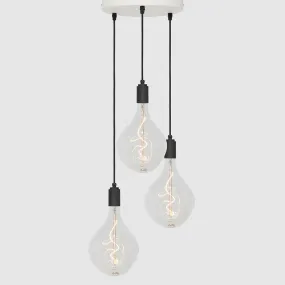 3 Drop Pendant Light   Designer 180mm Clear