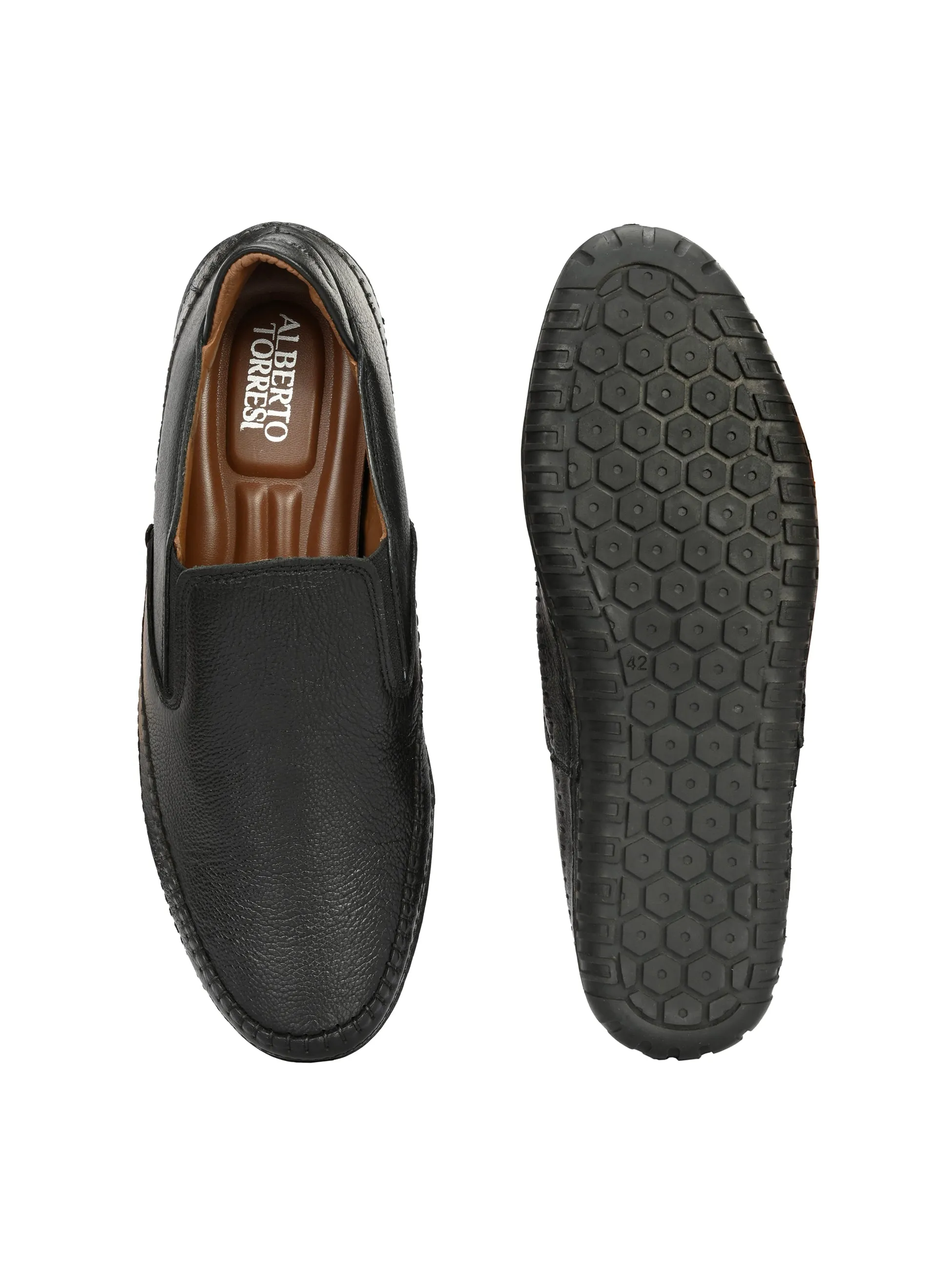 Alberto Torresi Genuine Leather Flexible Shoe With  PU Footbed