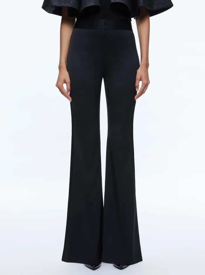 Alice   Olivia - Deanna Boot Side Stripe Pant - Black