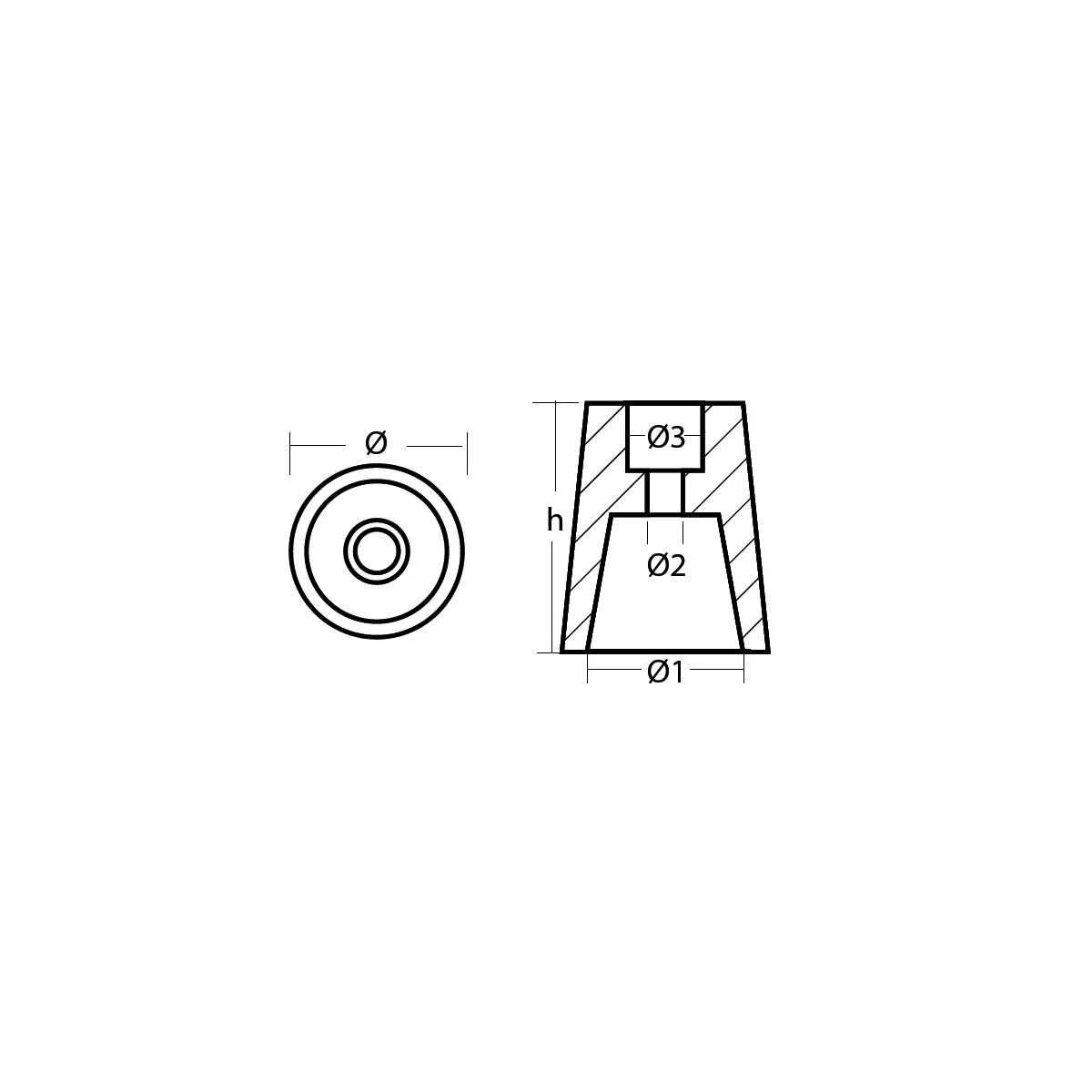 Anode 00403 / 00403E Radice prop cone 40mm