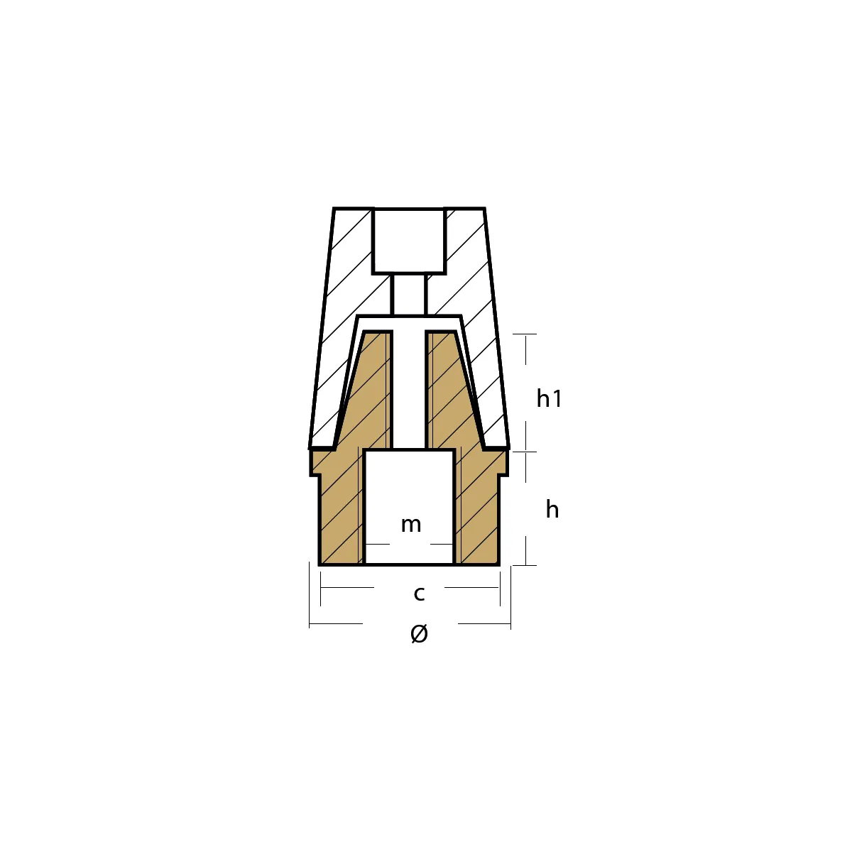 Anode 00411bis Radice Prop Nut / Plug 30mm