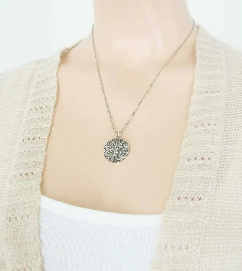 Antiqued Tree of Life Pentacle Pendant