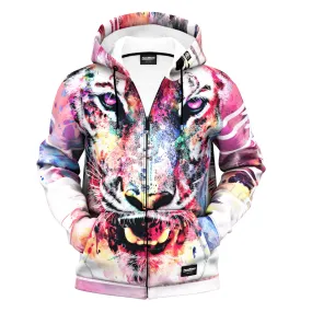 Aquarelle Tiger Zip Up Hoodie