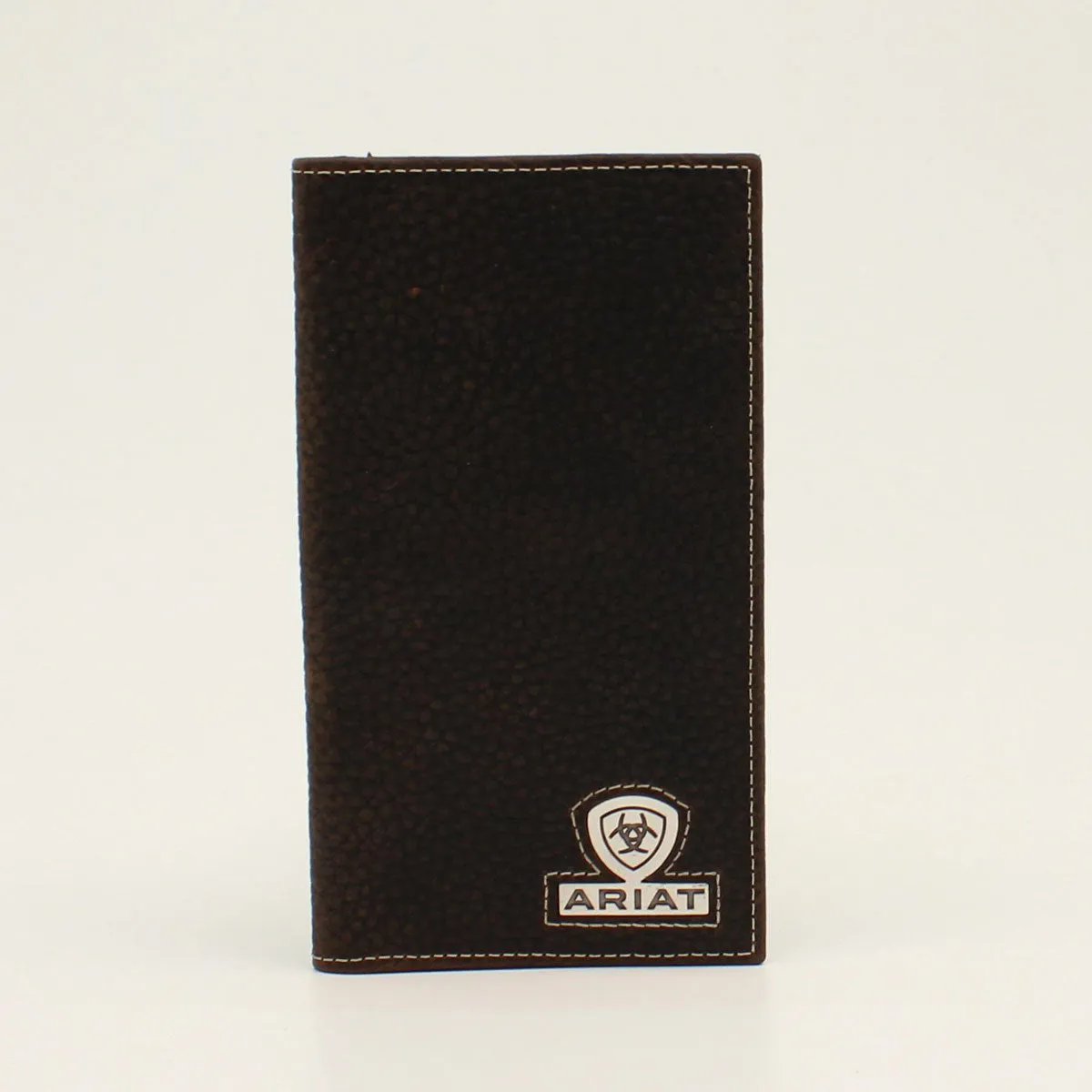 Ariat Men's Rodeo Shield Logo Bifold Brown Rowdy Wallet