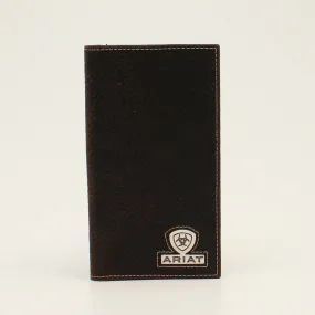 Ariat Men's Rodeo Shield Logo Bifold Brown Rowdy Wallet