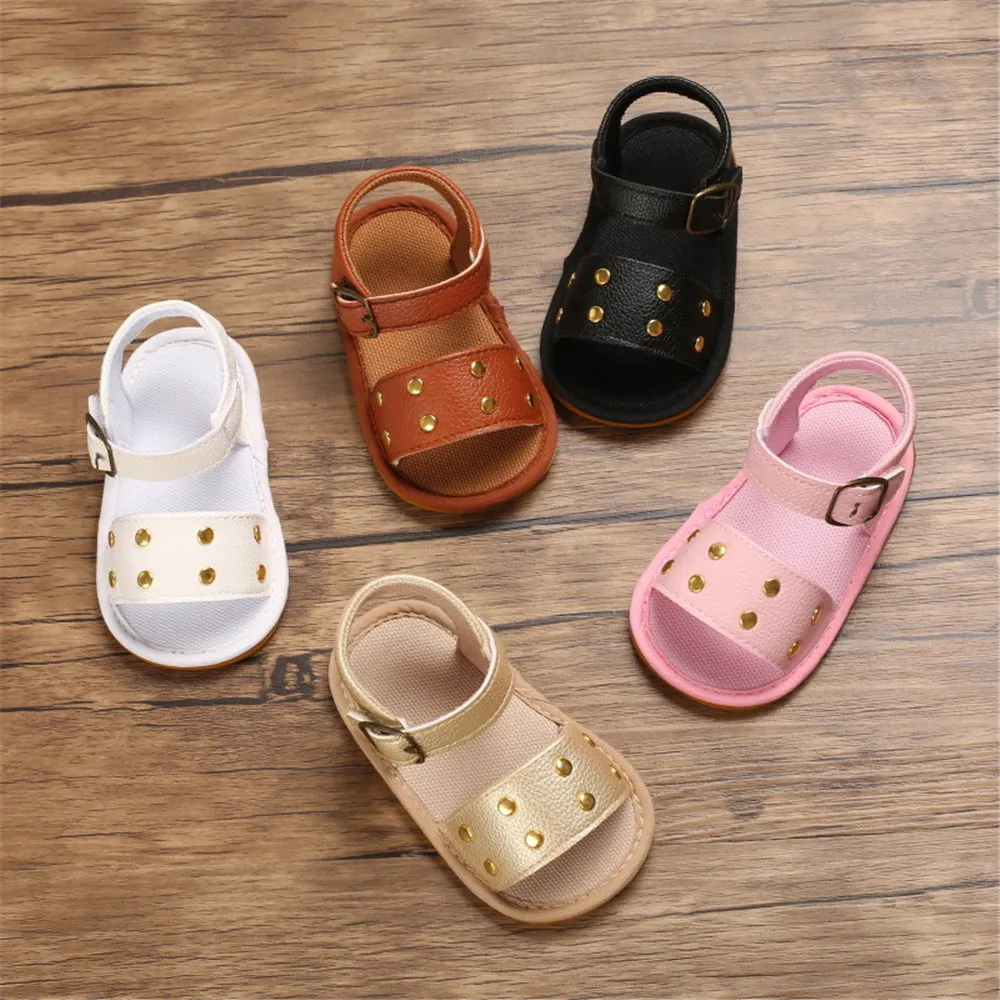 Baby Girls Buckle PU Sandals Infant Shoes Baby Shoe Wholesale