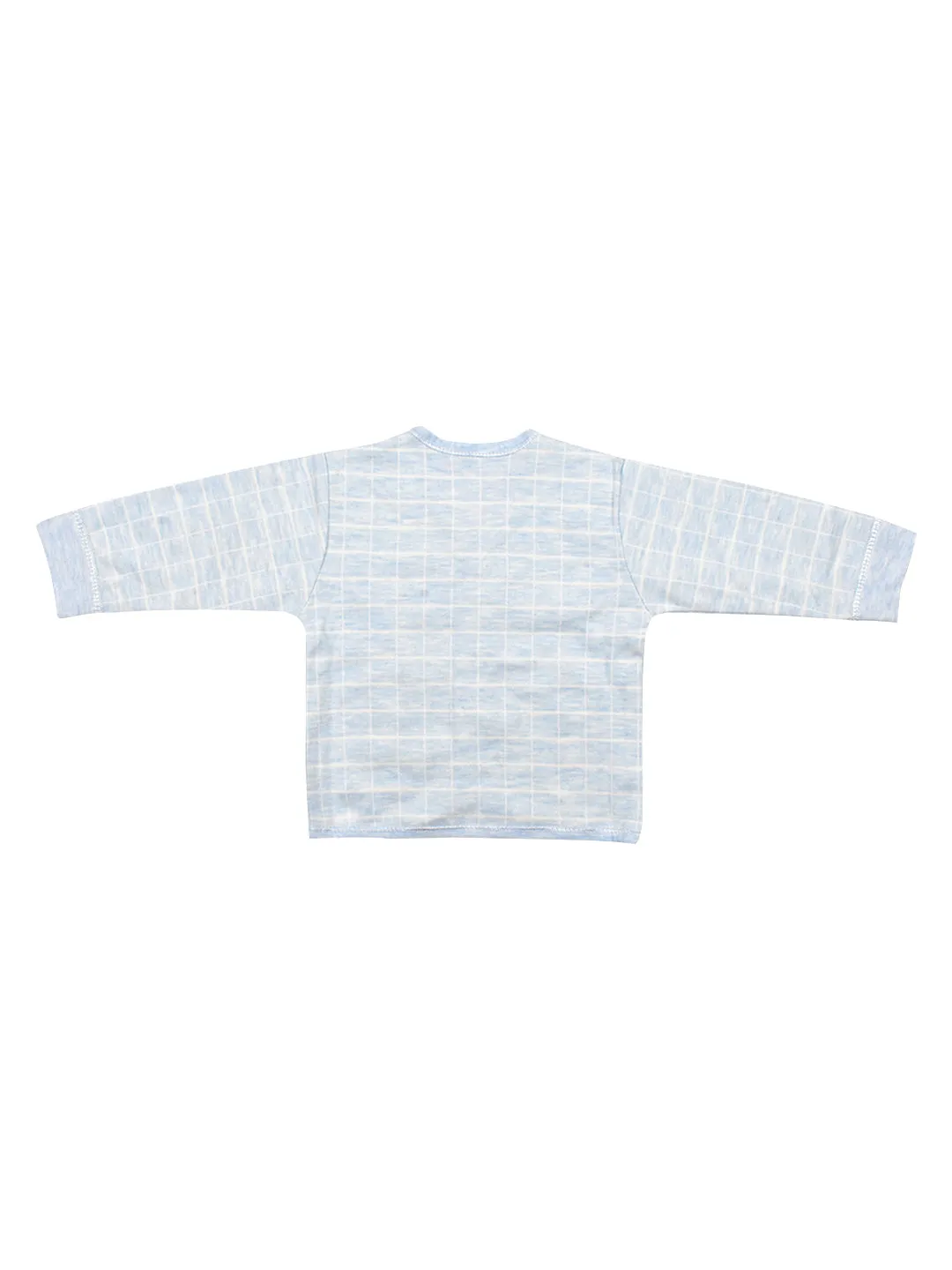 Baby's Warm Unisex Cotton Suit Set - 1Pajama and 1Shirt- Blue Check