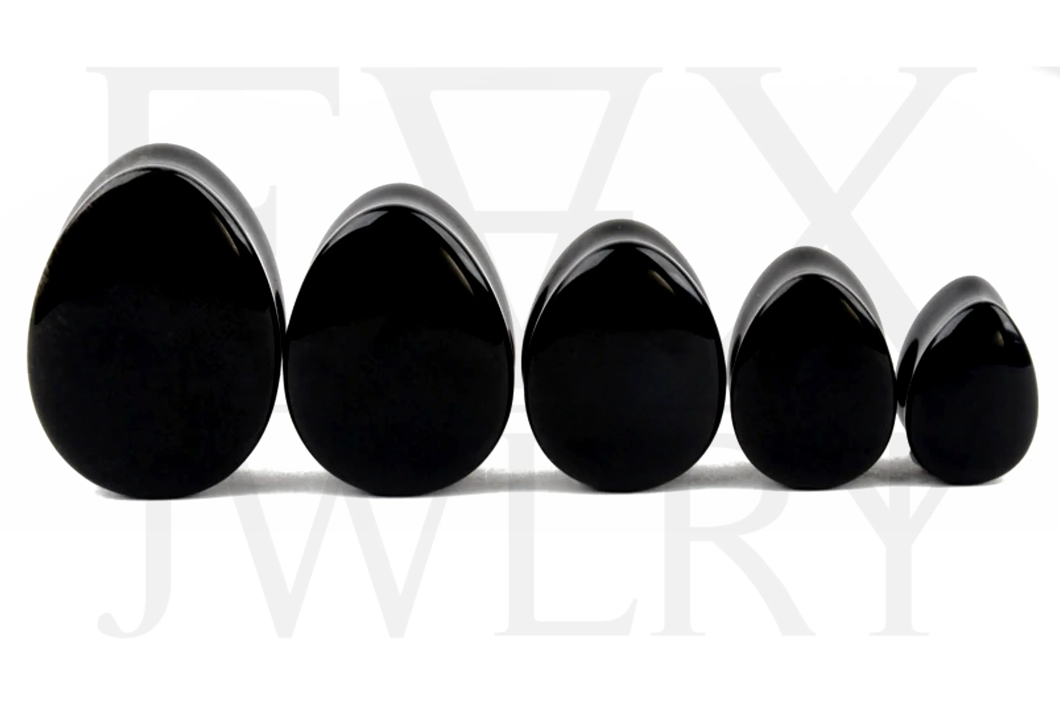 Black Agate Teardrop Plugs