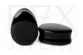 Black Agate Teardrop Plugs