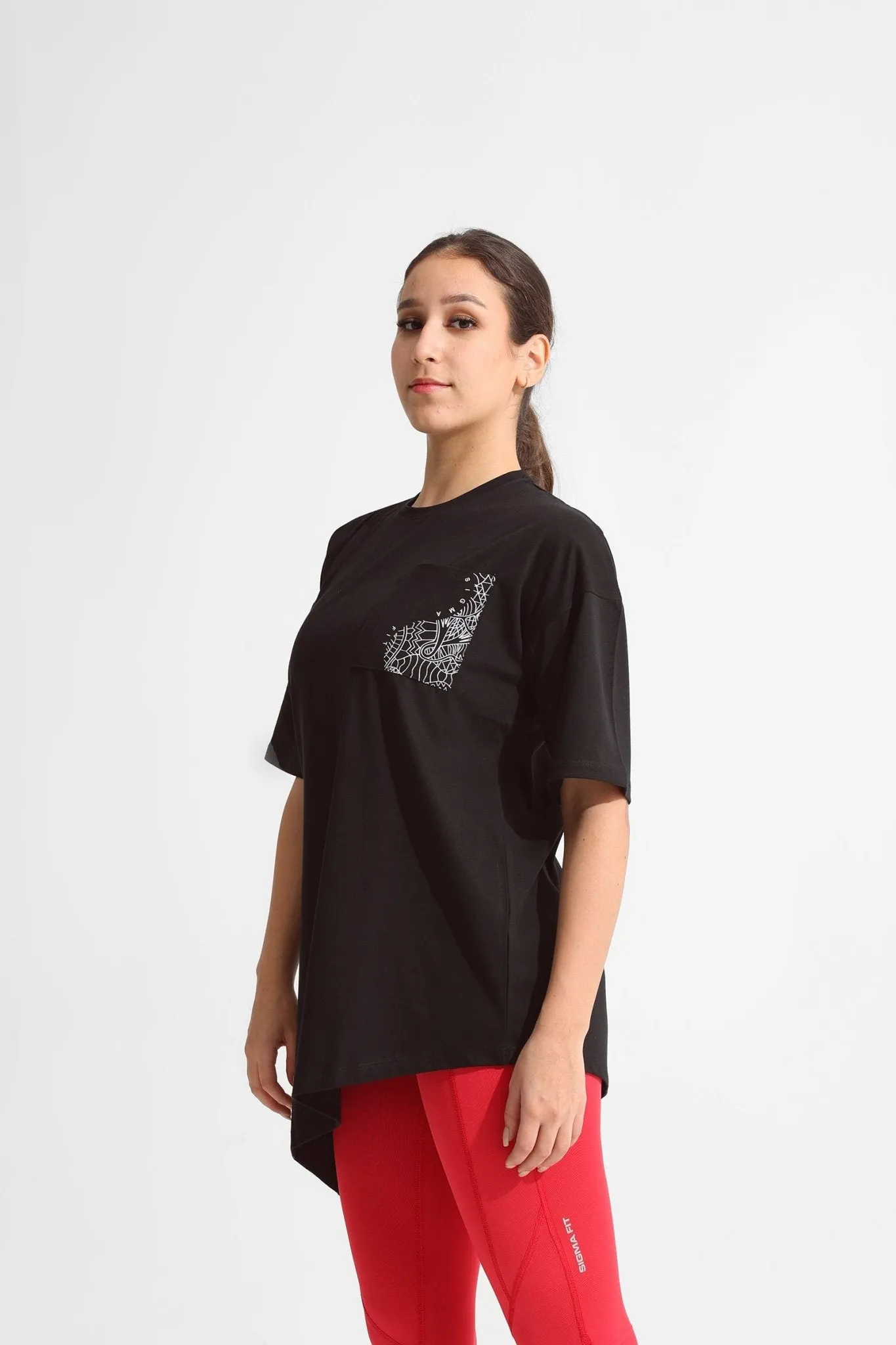 Black Oversized Absrtact Tee