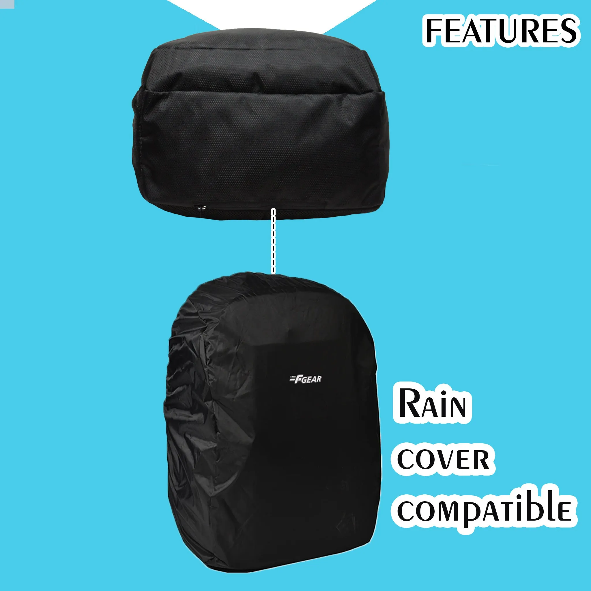 Bluechip 30L Black Laptop Backpack With Rain Cover