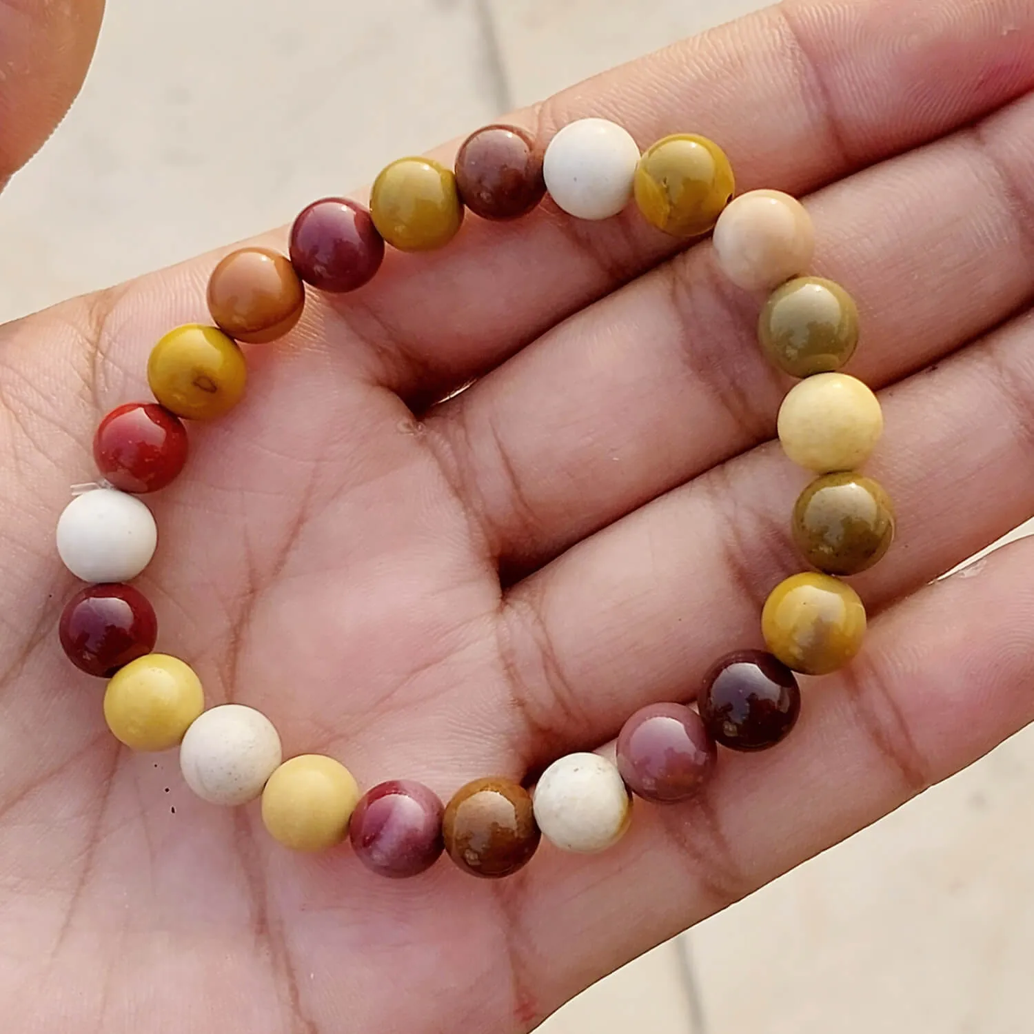 Certified Mookaite 8mm Natural Stone Bracelet