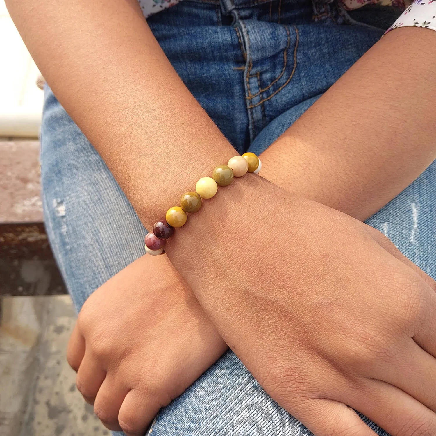 Certified Mookaite 8mm Natural Stone Bracelet