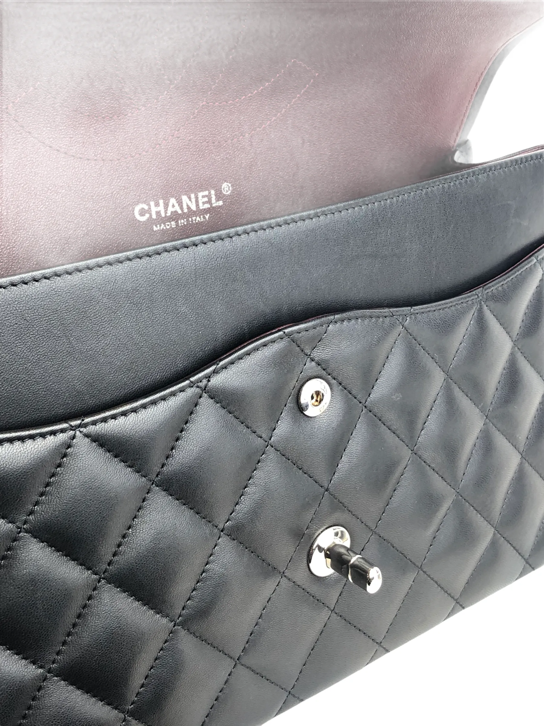 Chanel Black Lambskin Classic ‘Jumbo’ Double Flap