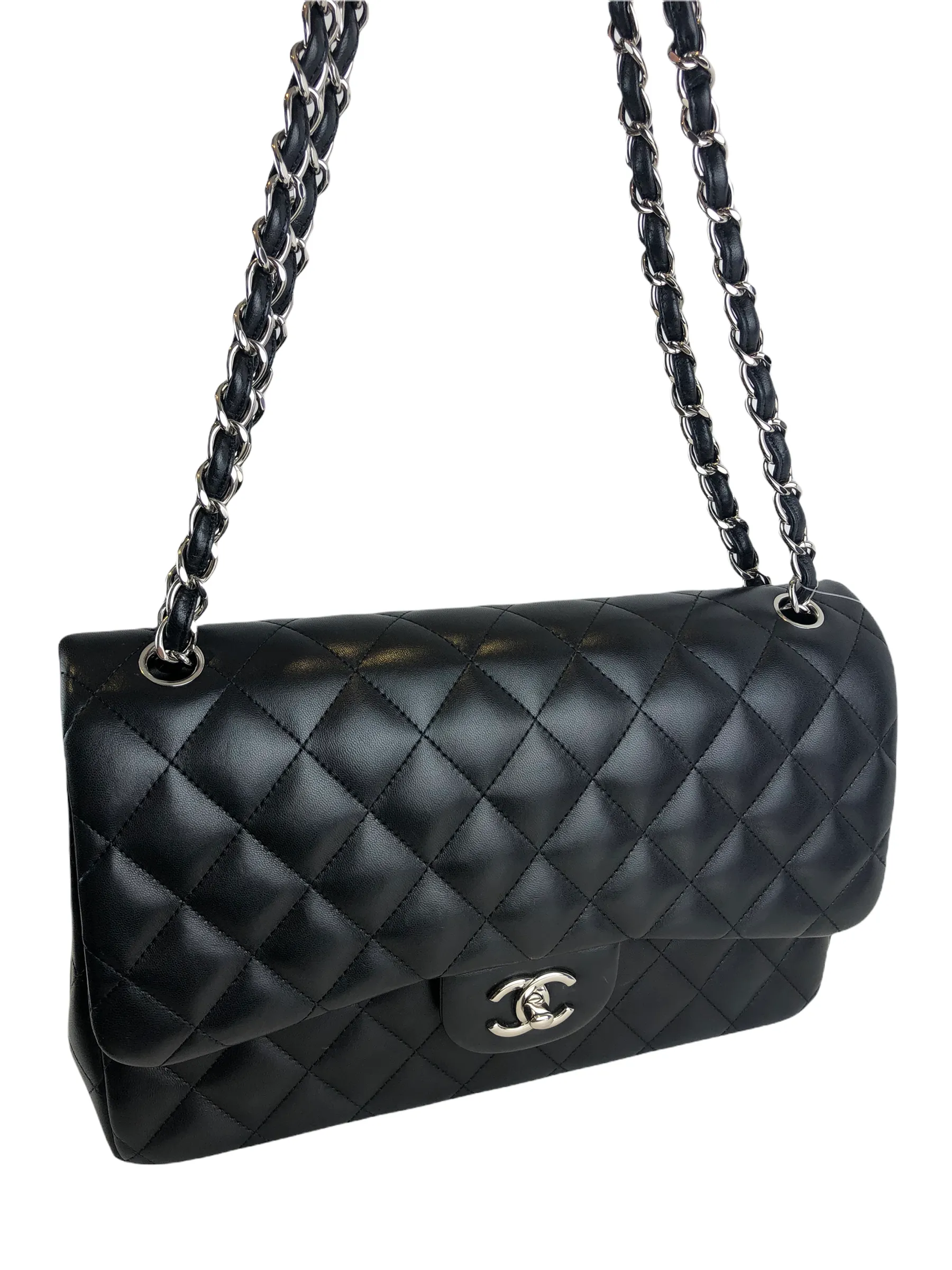 Chanel Black Lambskin Classic ‘Jumbo’ Double Flap