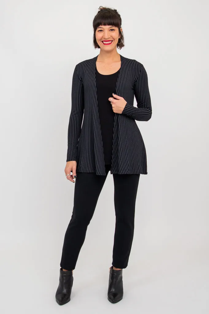 Chopra Jacket, Blk/Grey Stripe, Bamboo - Final Sale