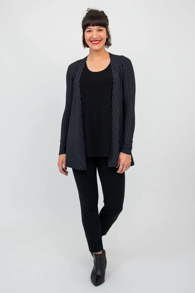 Chopra Jacket, Blk/Grey Stripe, Bamboo - Final Sale