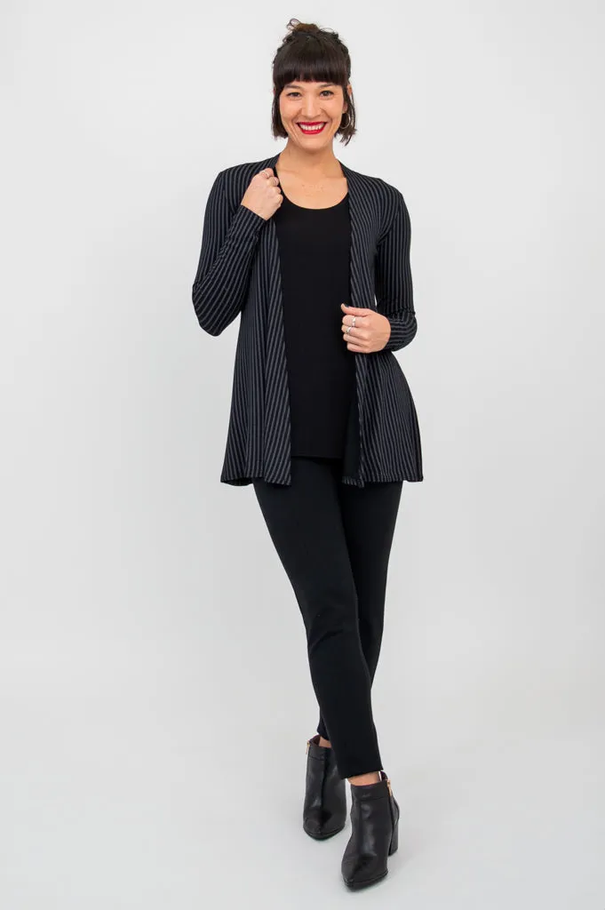 Chopra Jacket, Blk/Grey Stripe, Bamboo - Final Sale