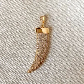 Clear Cubic Zirconia Tusk Pendant Made of 18k Gold Filled