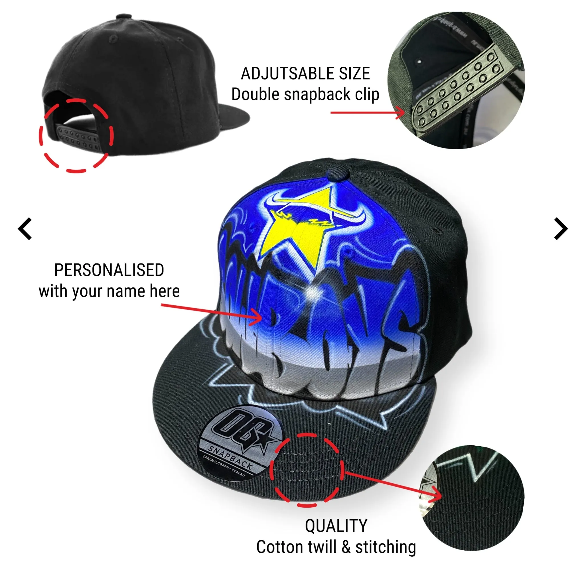 Cowboys Personalised Snapback Cap