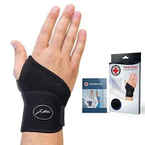 Doctor Developed Premium Copper Lined Wrist Support / Wrist Strap / Wrist Brace / Hand Support [Single] & DOCTOR WRITTEN HANDBOOK— SUITABLE FOR BOTH RIGHT AND LEFT HANDS