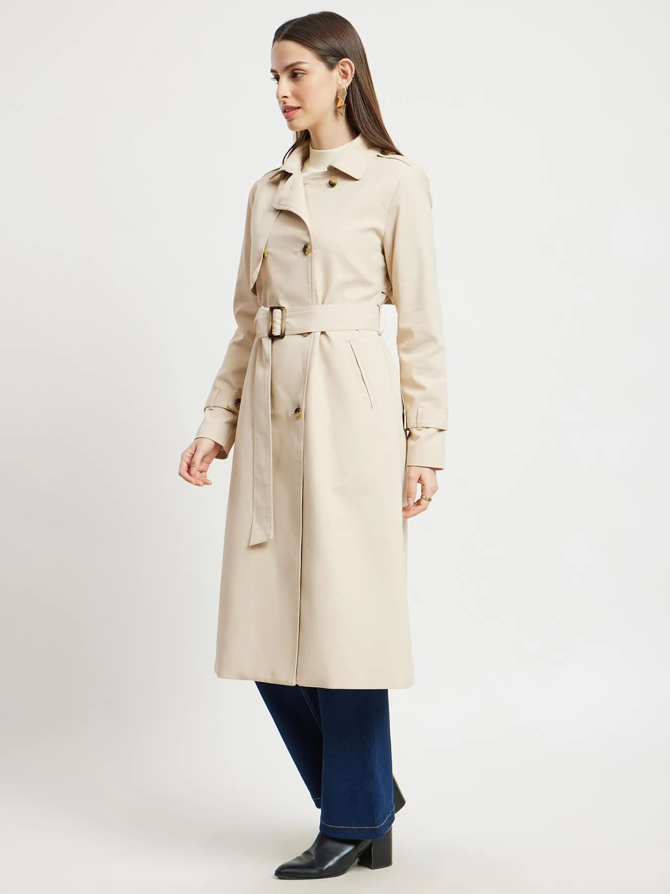 Double Breasted Trench - Beige