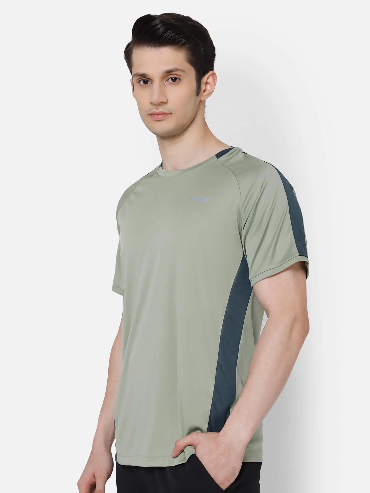 fayis Round Neck Half Sleeve Solid Regular fit Polyester T-shirt for Men Comfortable Breathable Fabric Stretchable for Everyday Use Ideal for Yoga Training Gym Running or Performance