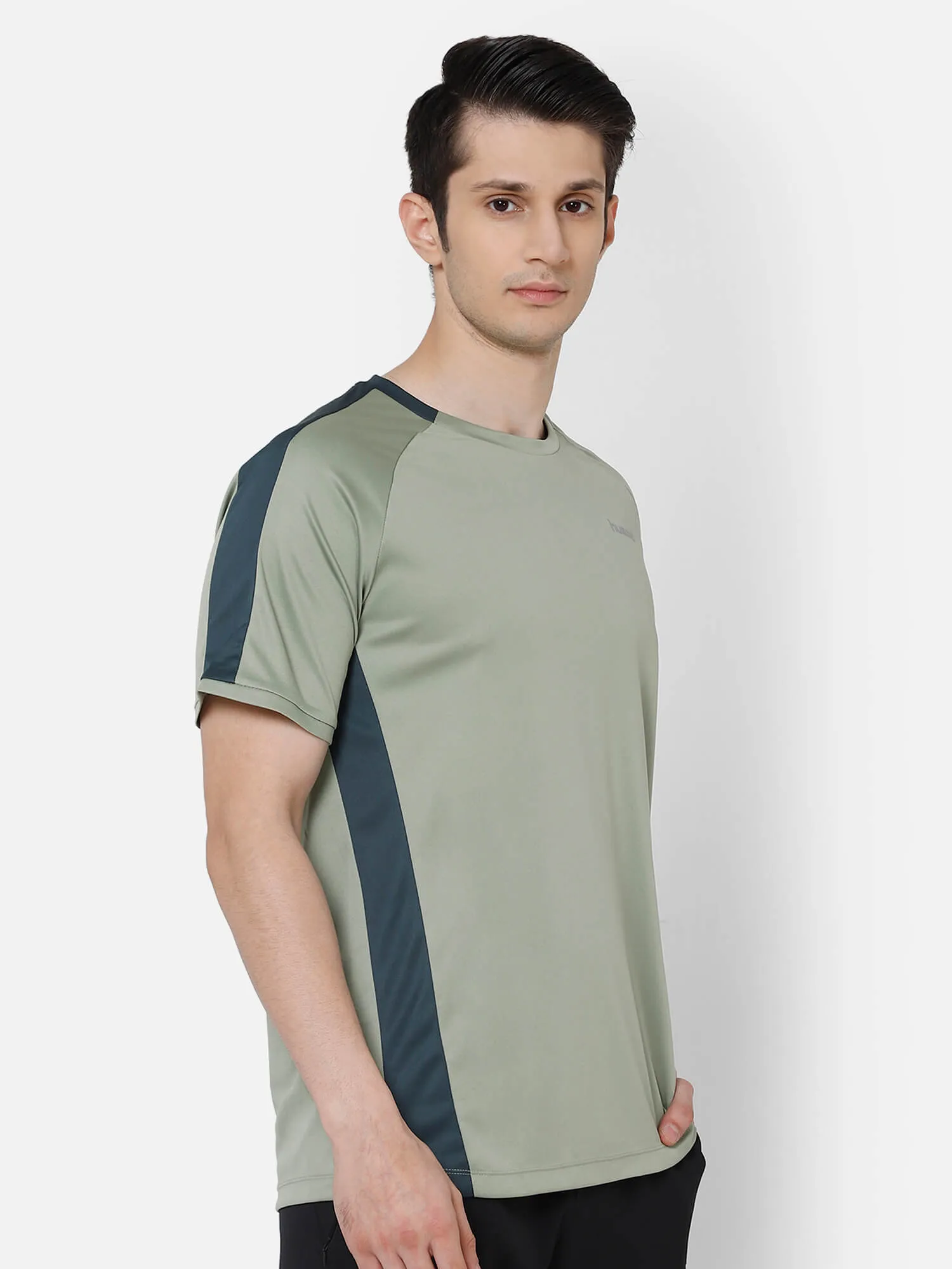 fayis Round Neck Half Sleeve Solid Regular fit Polyester T-shirt for Men Comfortable Breathable Fabric Stretchable for Everyday Use Ideal for Yoga Training Gym Running or Performance