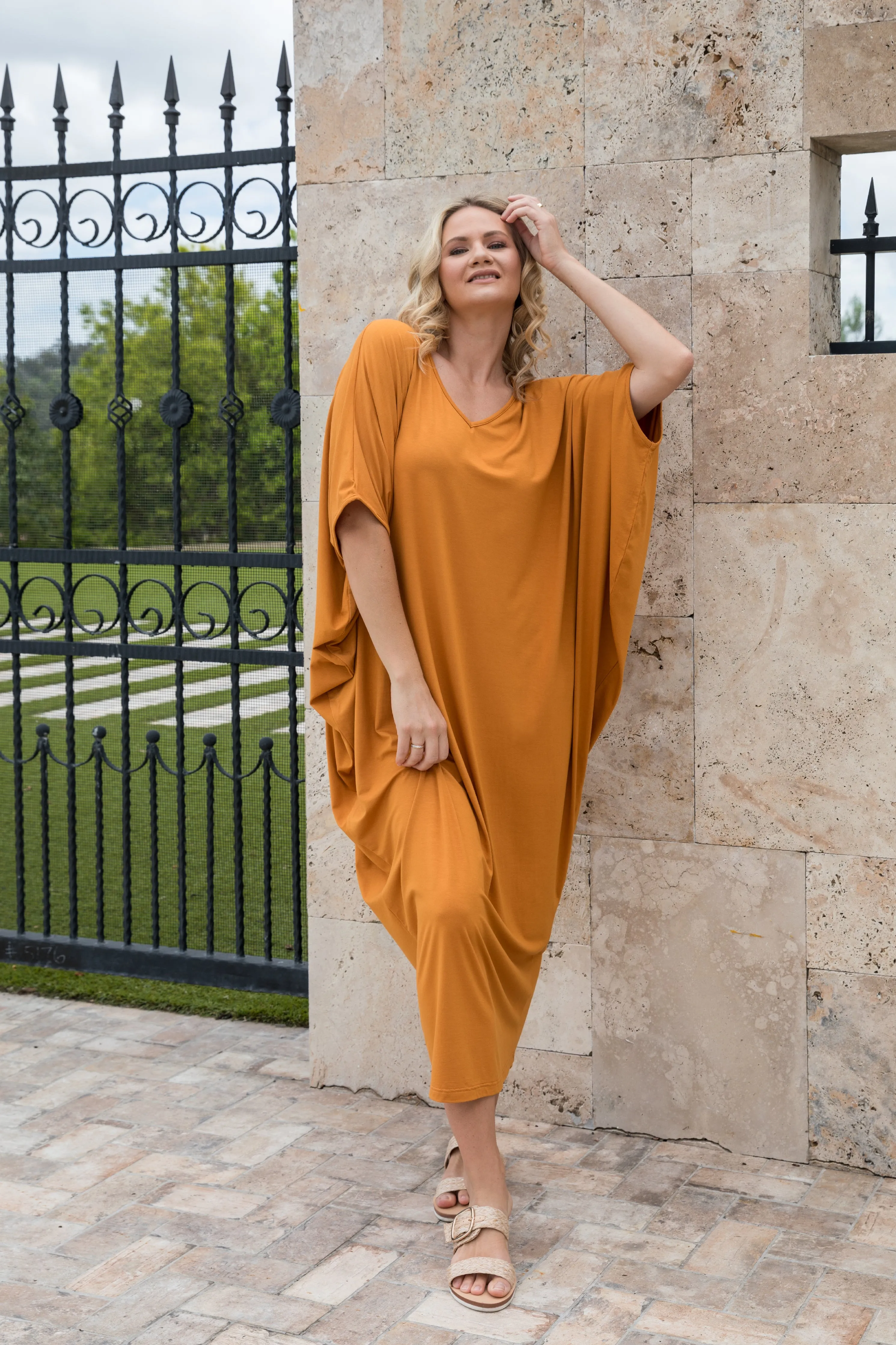 FINAL SALE Maxi Miracle Dress in Caramel