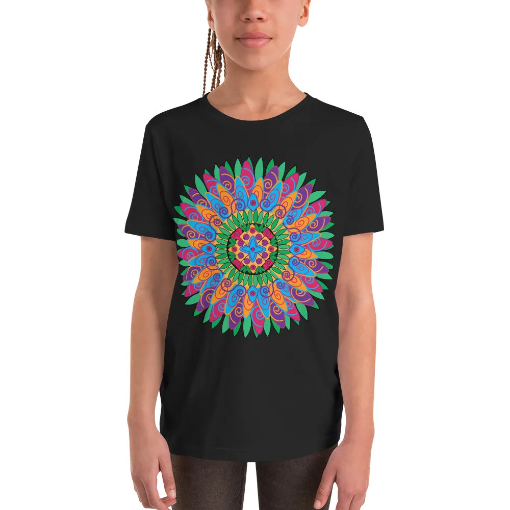 Flower Child Mandala T-shirt for kids, girls, teens Yoga Athletic Wear Athleisure Teen Kids Girls