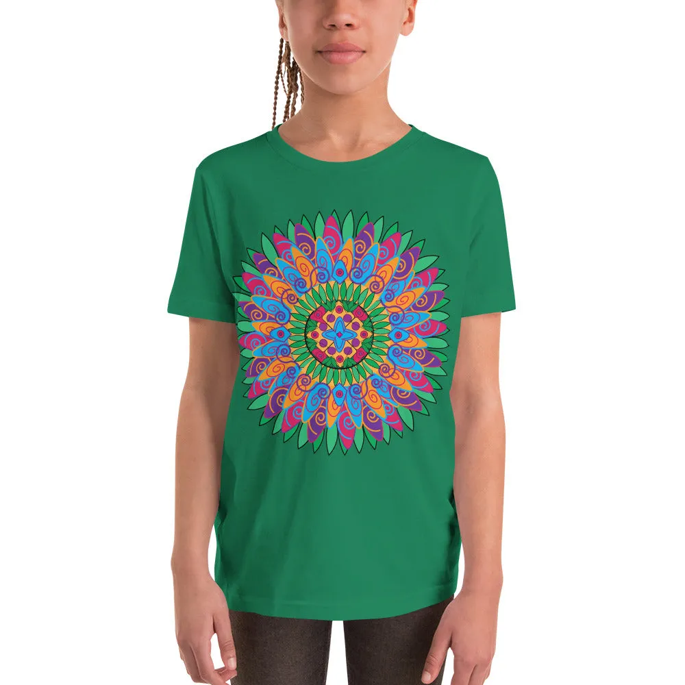 Flower Child Mandala T-shirt for kids, girls, teens Yoga Athletic Wear Athleisure Teen Kids Girls