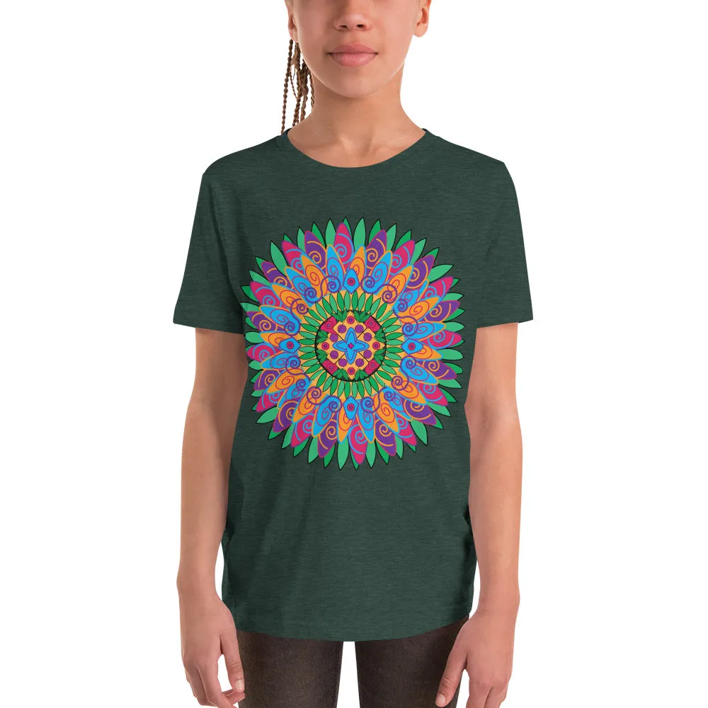 Flower Child Mandala T-shirt for kids, girls, teens Yoga Athletic Wear Athleisure Teen Kids Girls