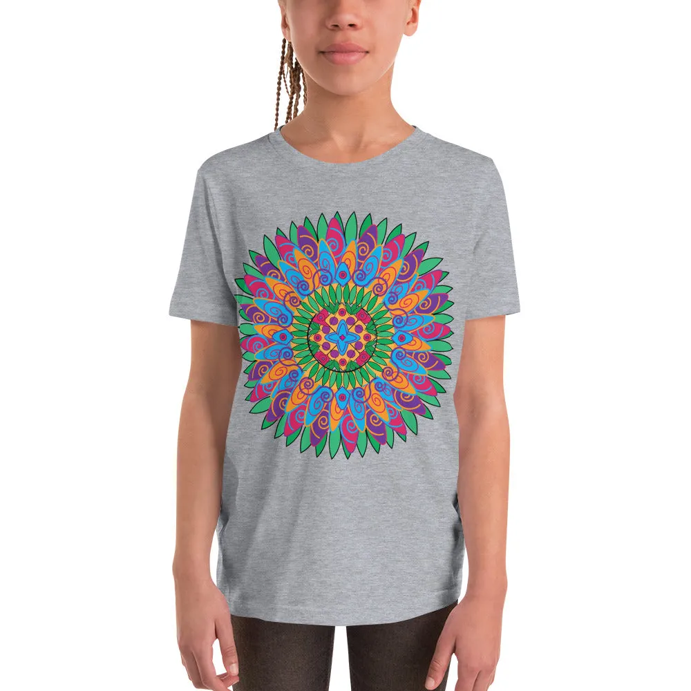 Flower Child Mandala T-shirt for kids, girls, teens Yoga Athletic Wear Athleisure Teen Kids Girls