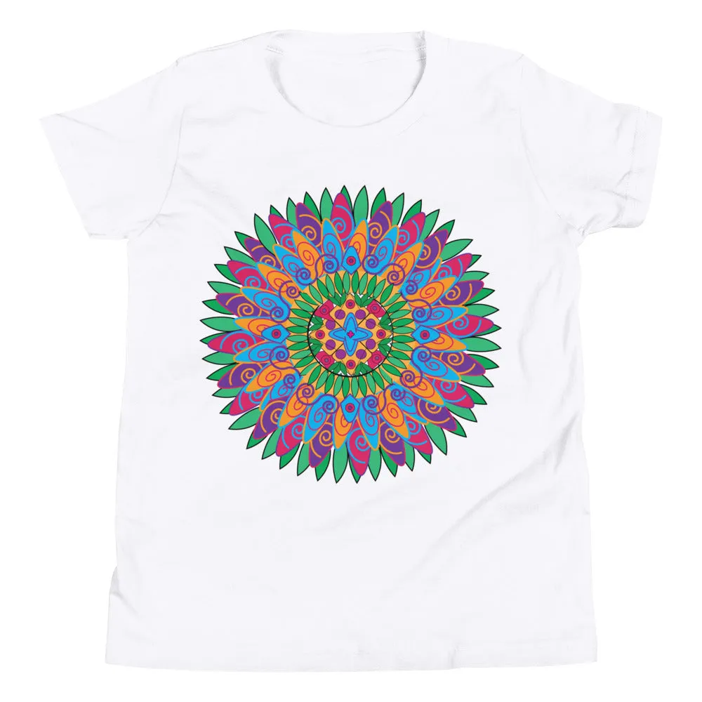 Flower Child Mandala T-shirt for kids, girls, teens Yoga Athletic Wear Athleisure Teen Kids Girls