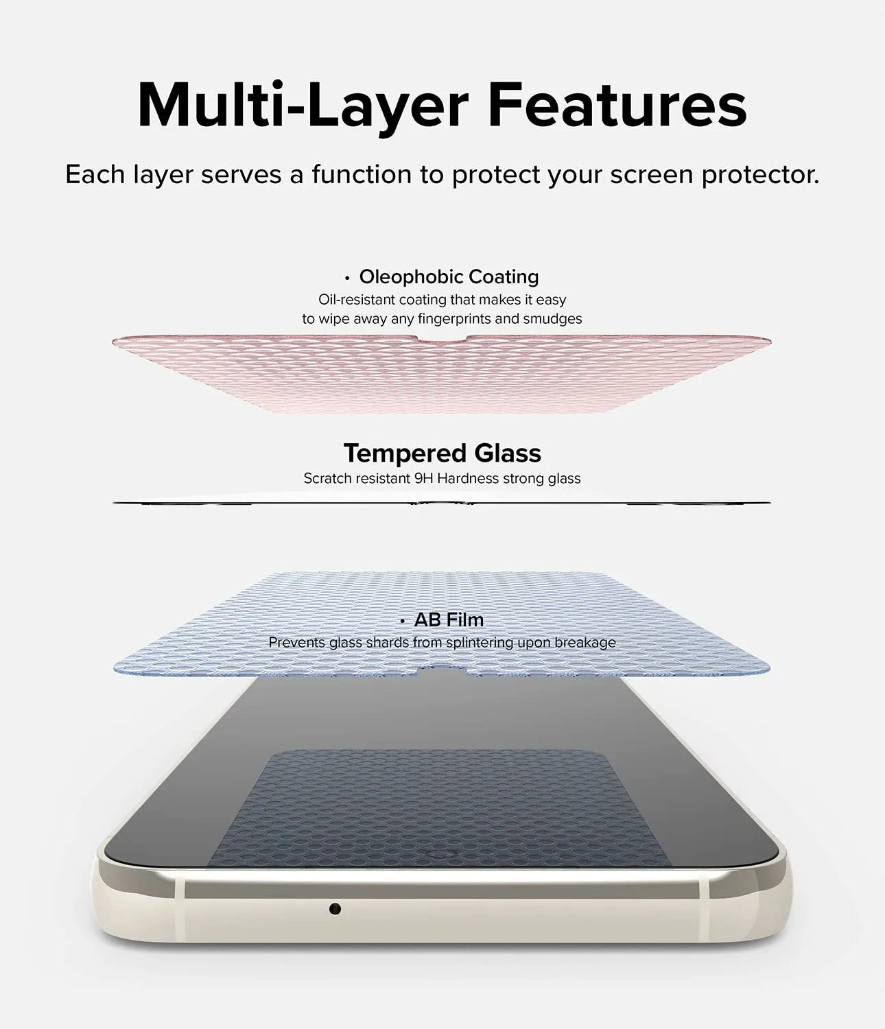 Galaxy S23 Tempered Glass Screen Protector Guard | Transparent 2 Pack