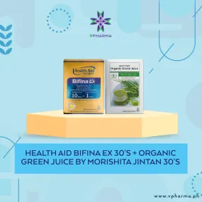 Health Aid Bifina EX 30's   Organic Green Juice by Morishita Jintan 30's