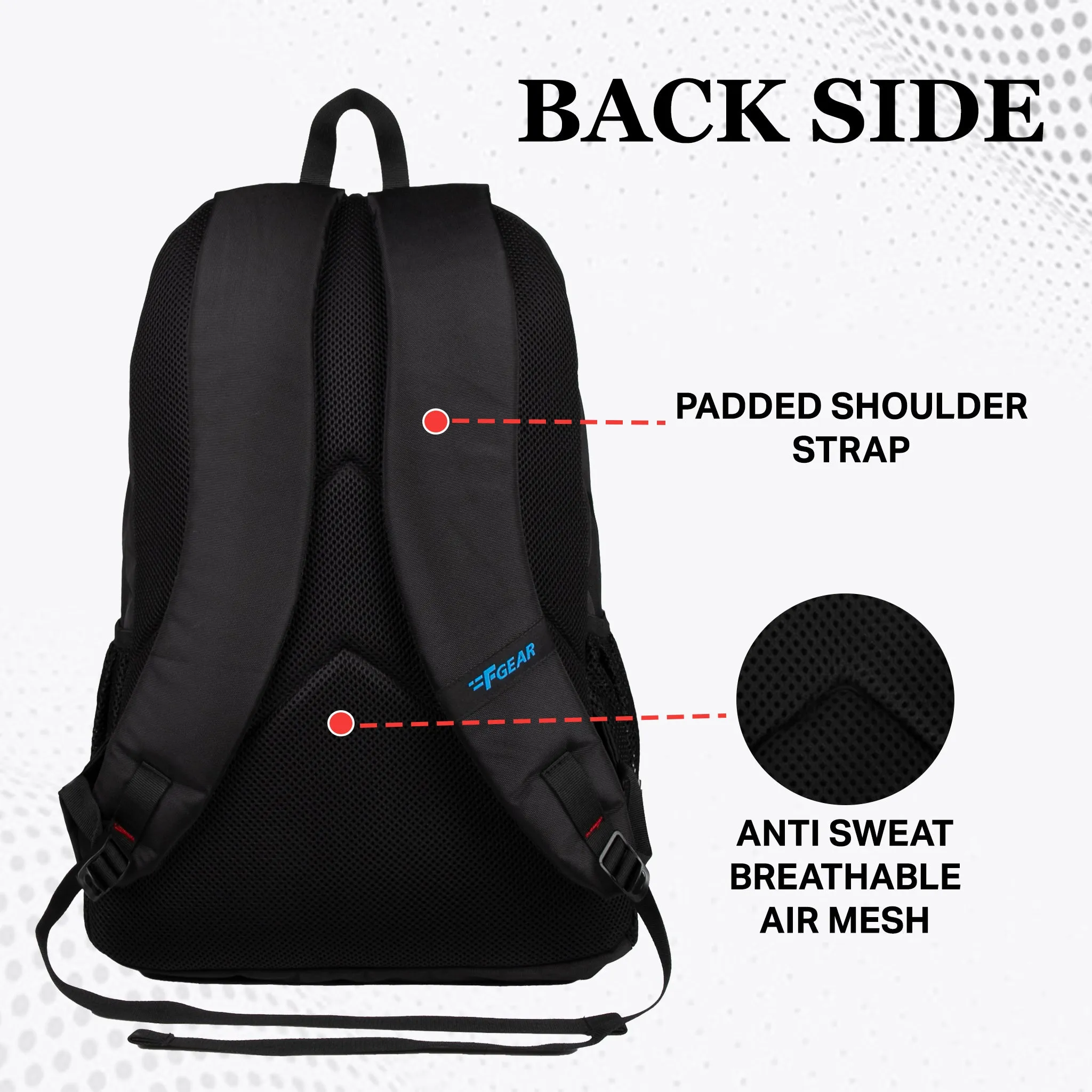 Horizon 25L Abstract Black Red Backpack