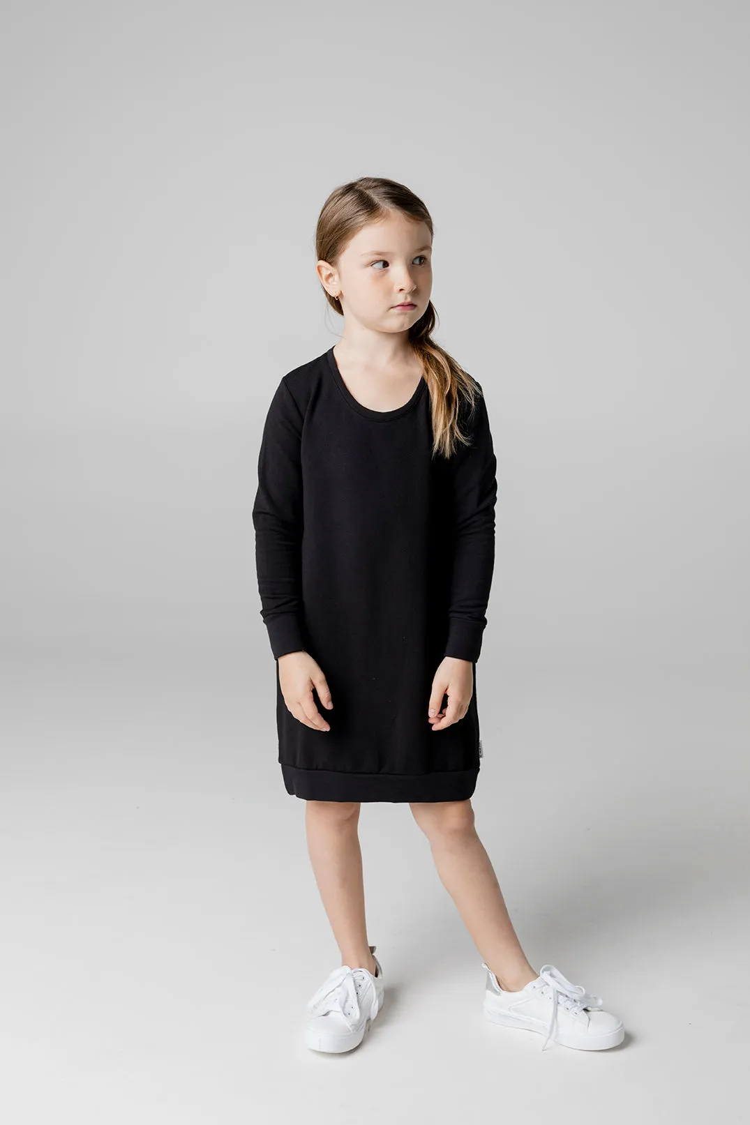 Jumper Dress - Black Fleece Bamboo