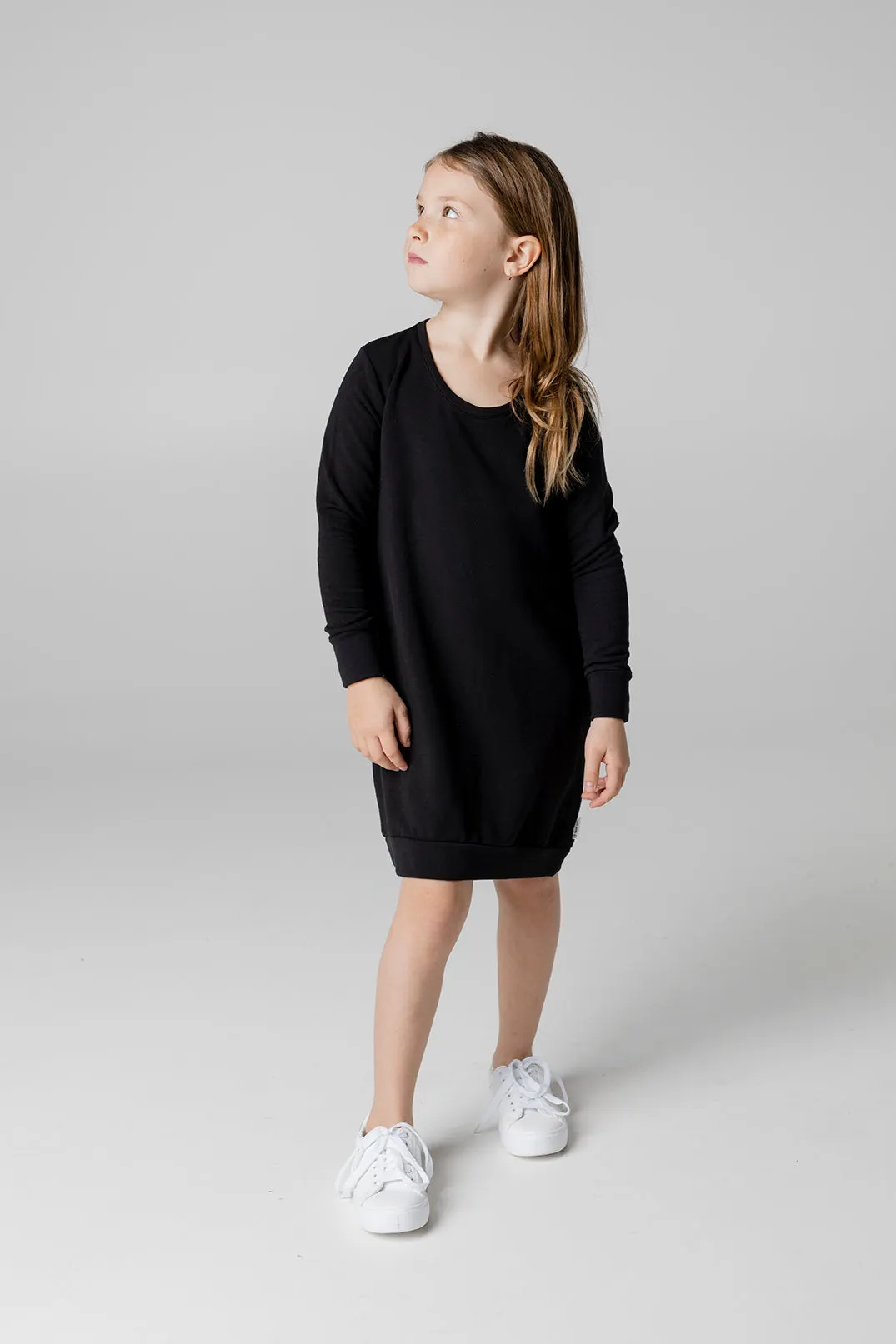 Jumper Dress - Black Fleece Bamboo