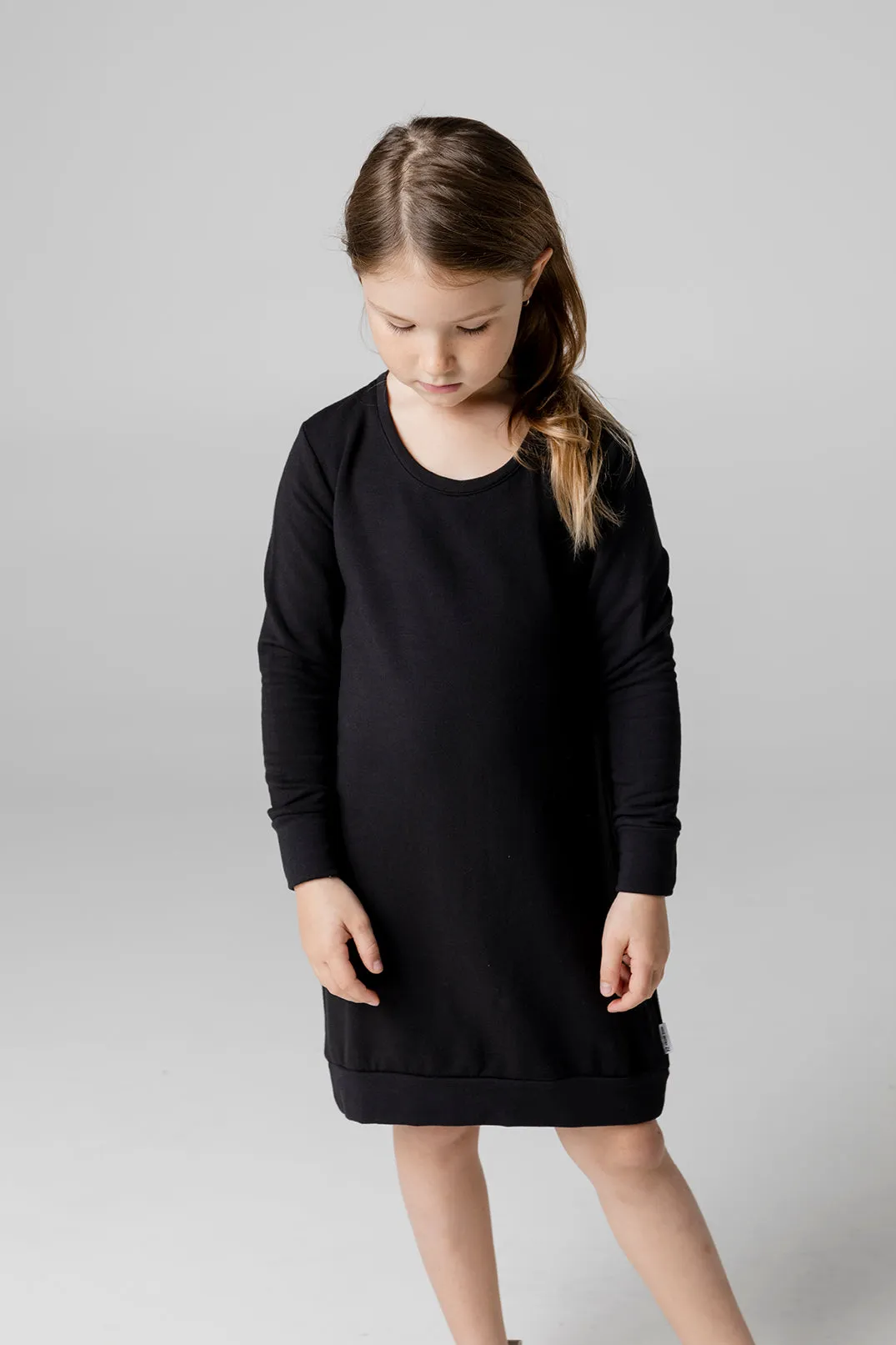 Jumper Dress - Black Fleece Bamboo