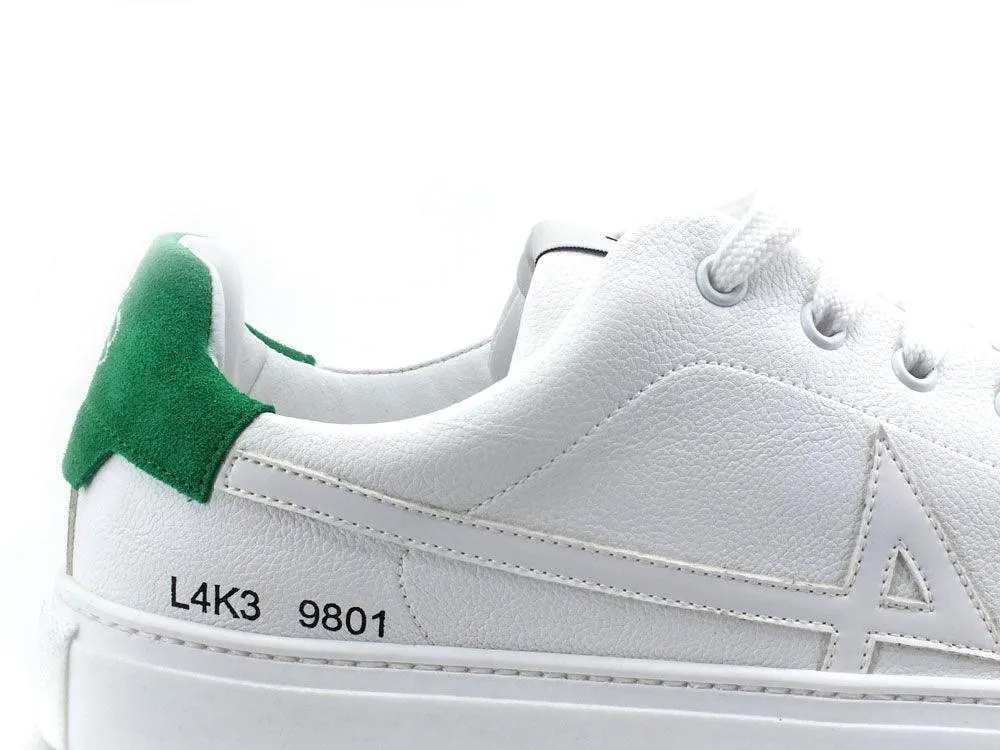 L4K3 College 4 Sneaker Pelle Tricolor Bianco Verde F62-COL