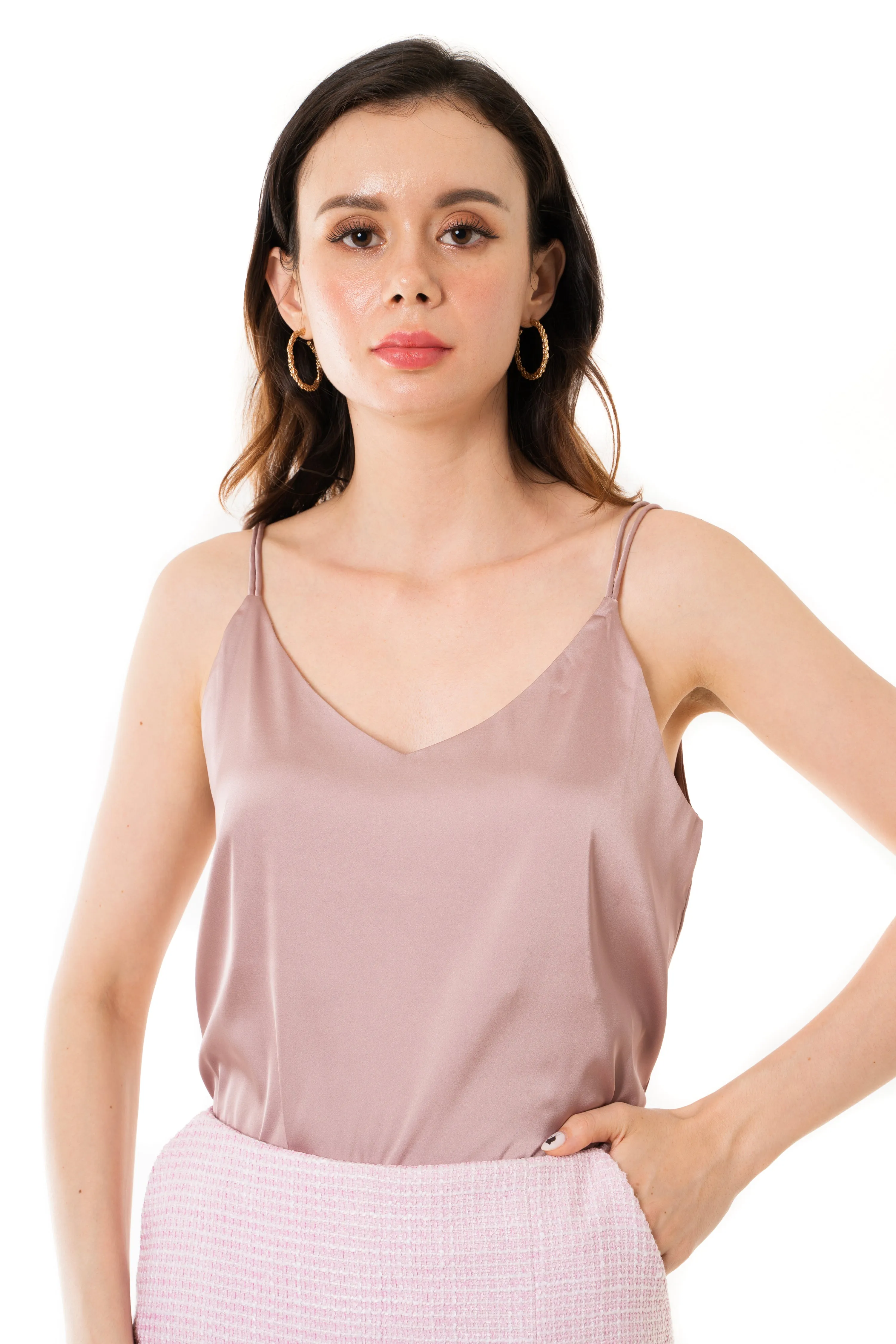 Lila Satin Camisole Top