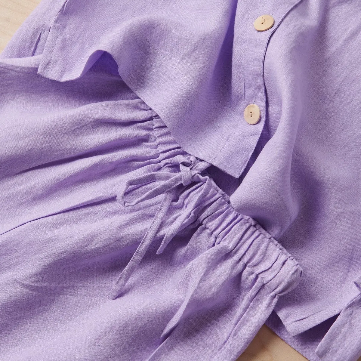 Linen Pyjama Set - Purple