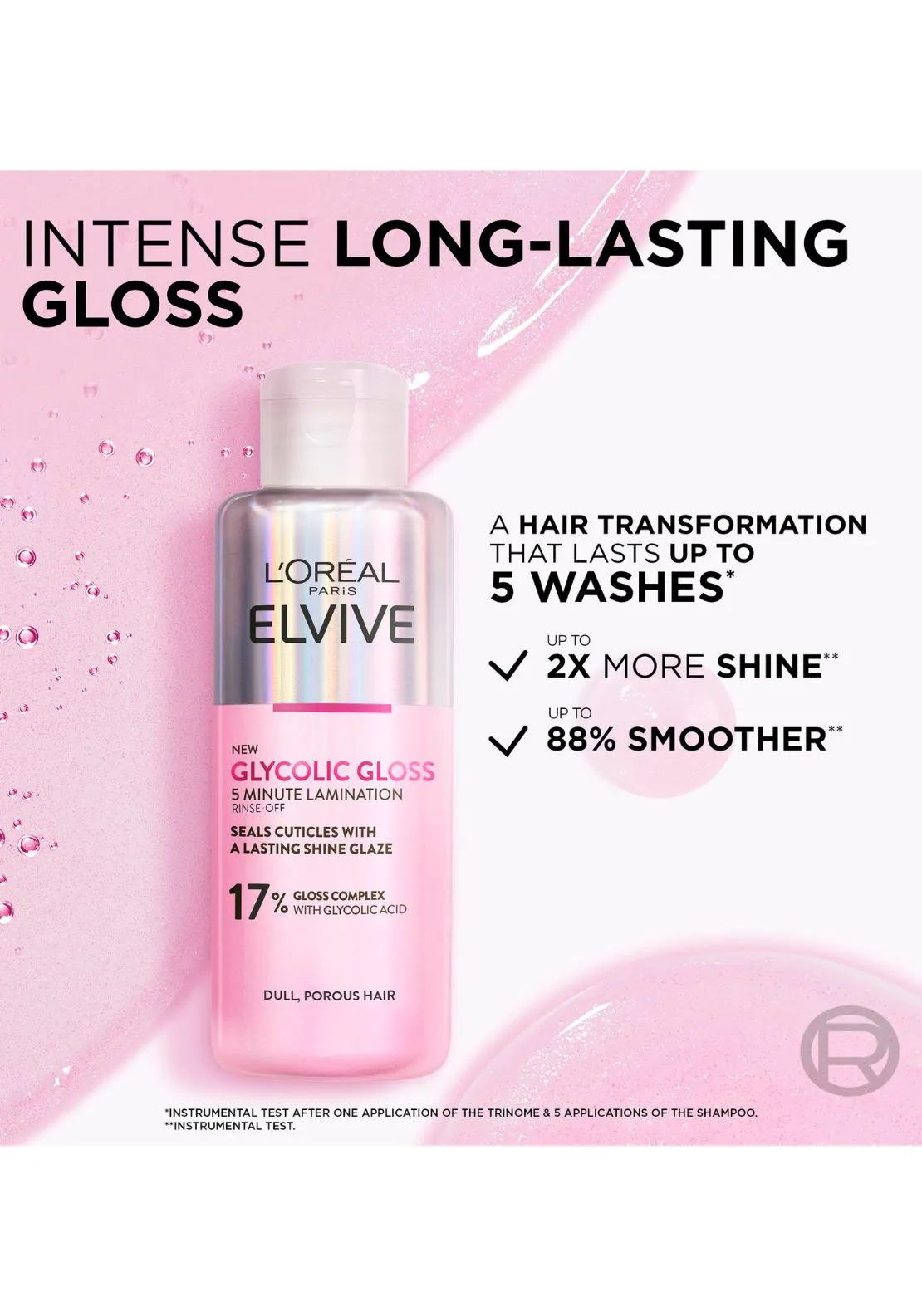 L’Oréal Paris Elvive Glycolic Gloss 5 Minute Lamination Treatment for Dull Hair 200ml