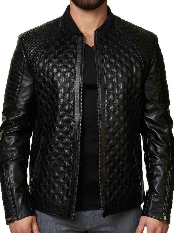 Maceoo Jacket | LEATHER CROCO BLACK