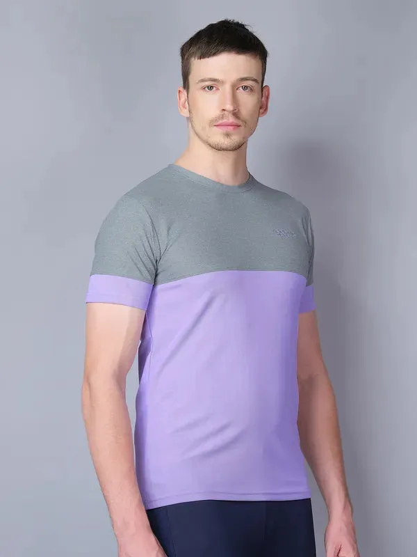 Men Colorblock Slim Fit Crew Neck T-shirt with TECHNO GUARD