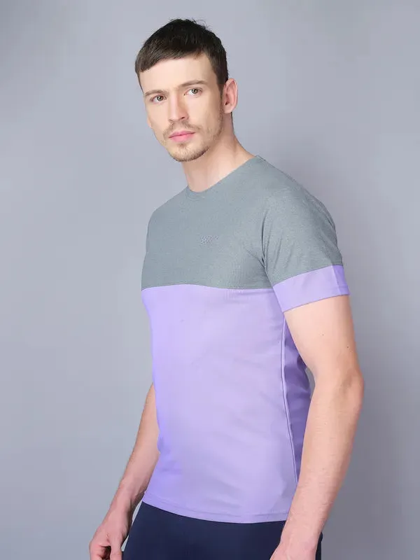 Men Colorblock Slim Fit Crew Neck T-shirt with TECHNO GUARD