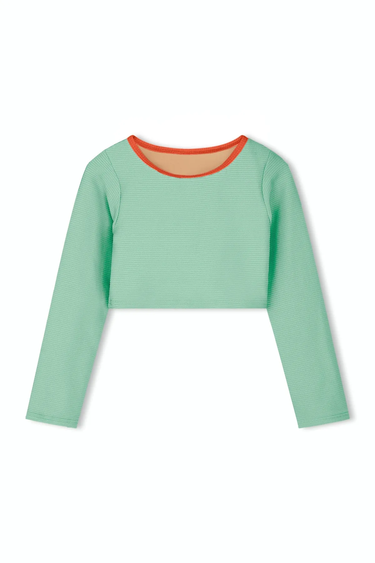 Mini Rib Crop Rashie - Turquoise