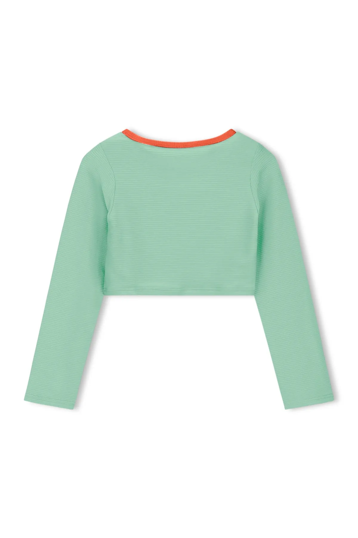 Mini Rib Crop Rashie - Turquoise